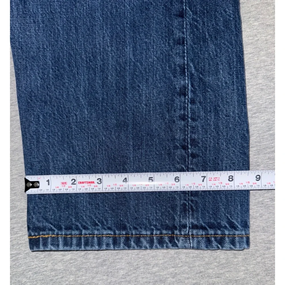 Levi 505 Mens Regular Straight Fit Blue Jeans Dark Wash Workwear Size 38x34